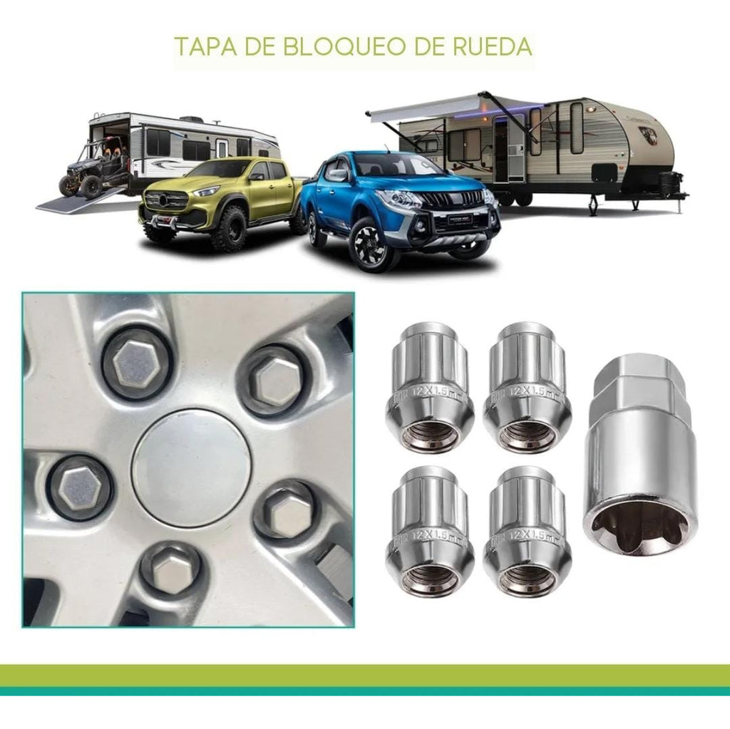 Set X16 Pernos De Seguridad Para Llantas + Llave M12x1.5
