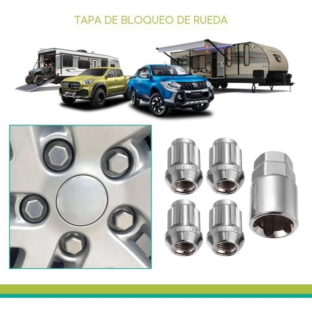 Set X16 Pernos De Seguridad Para Llantas + Llave M12x1.5