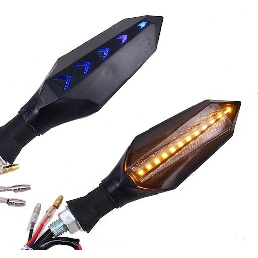 Luces Direccionales Intermitentes De Moto Led Secuencial Izquierdo/derecho Azul