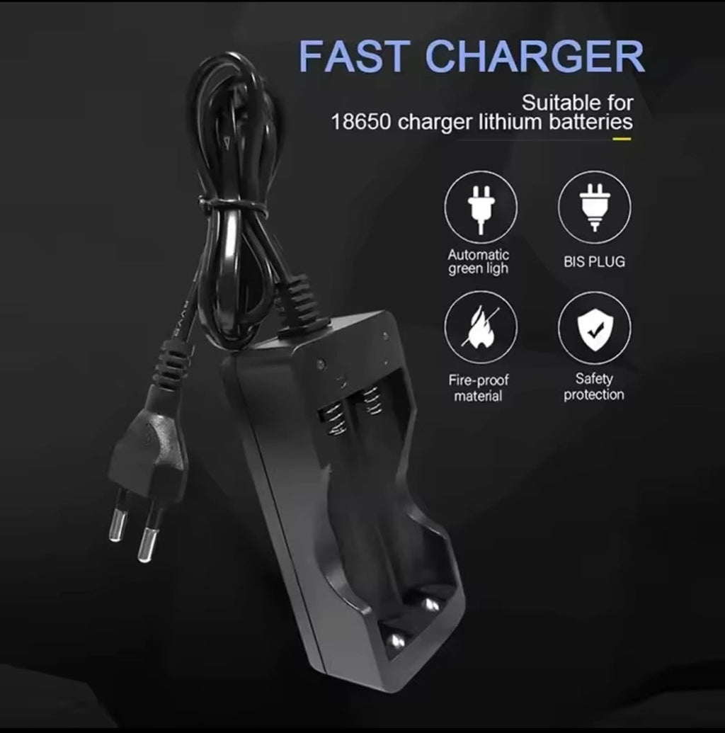 Cargador Doble Baterías Litio 18650 + Pack Doble Baterias