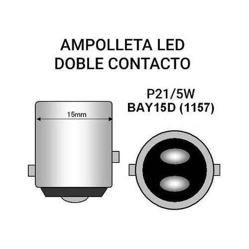 Par Luces Led Doble Contacto Freno 1157 Super Brillo 12v