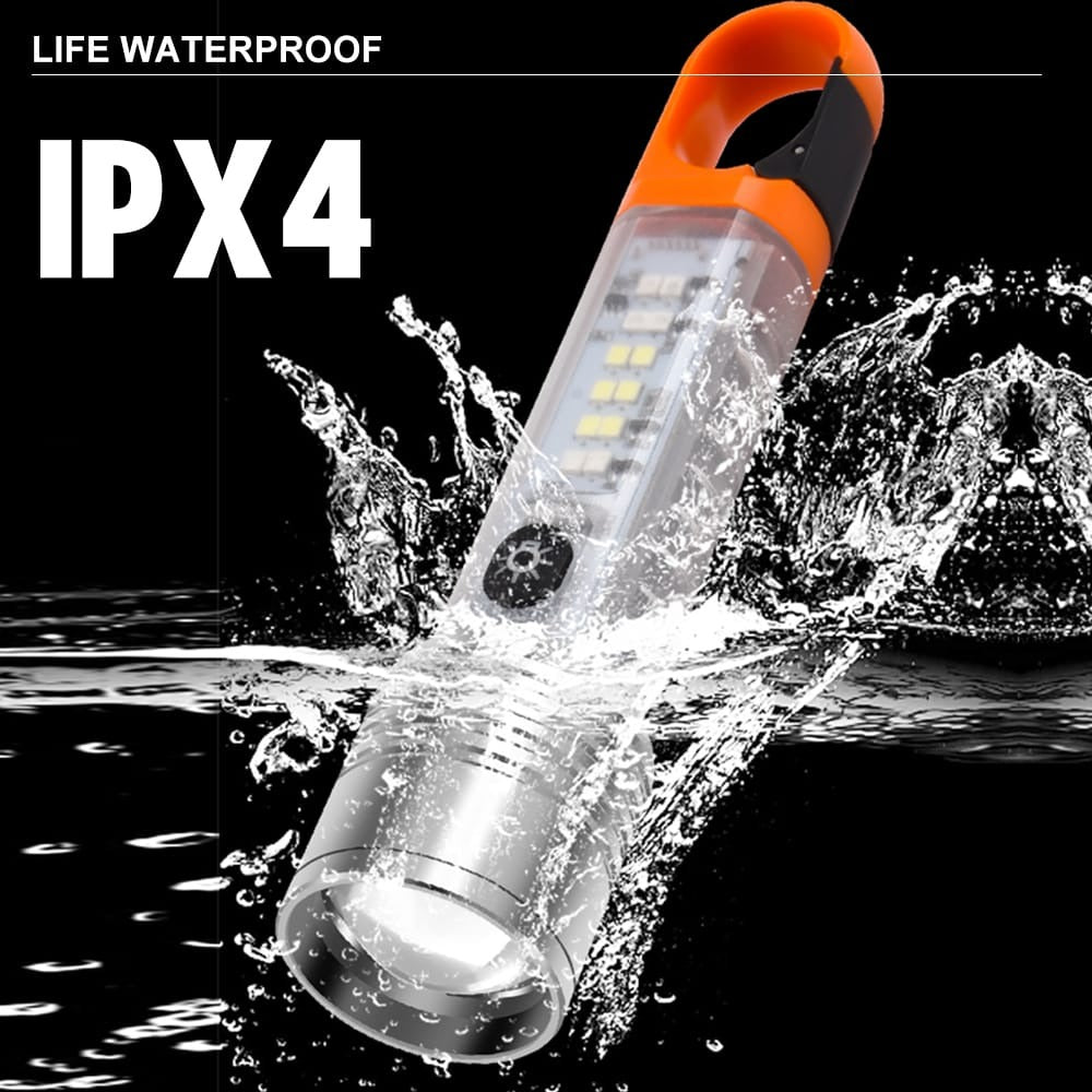 Linterna Foco Led Largo Alcance 600 Metros Usb + Baliza Led