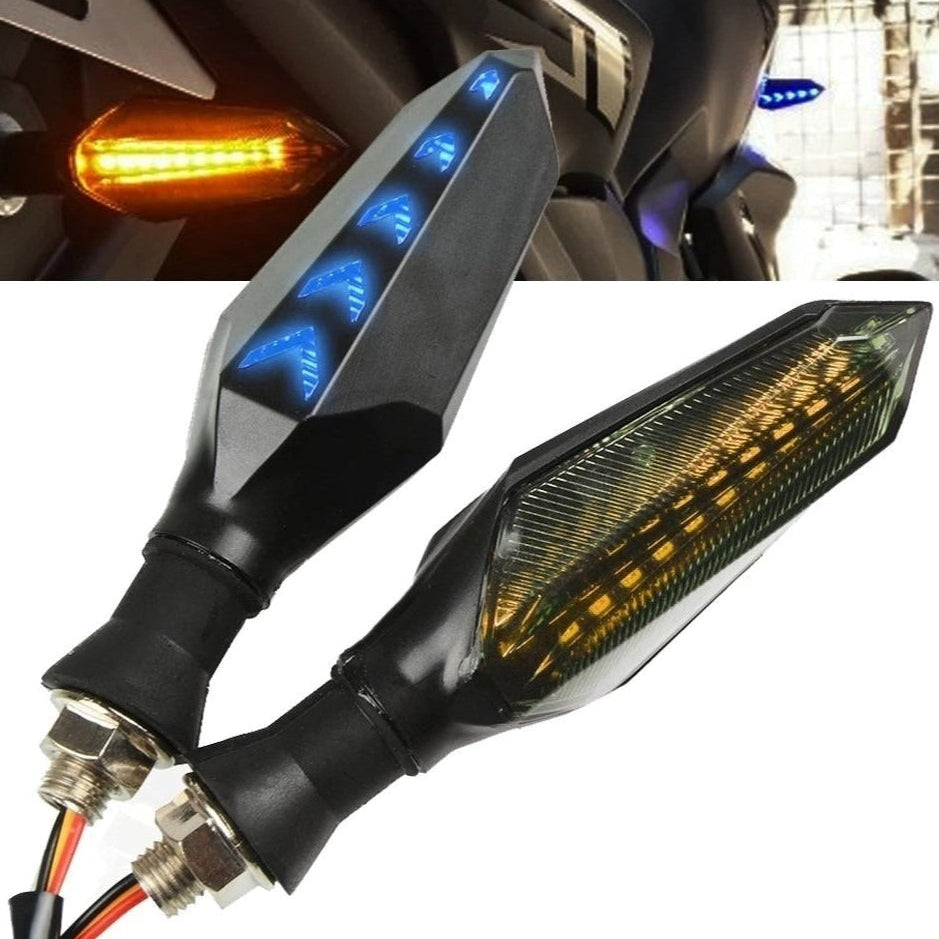Luces Direccionales Intermitentes De Moto Led Secuencial Izquierdo/derecho Azul