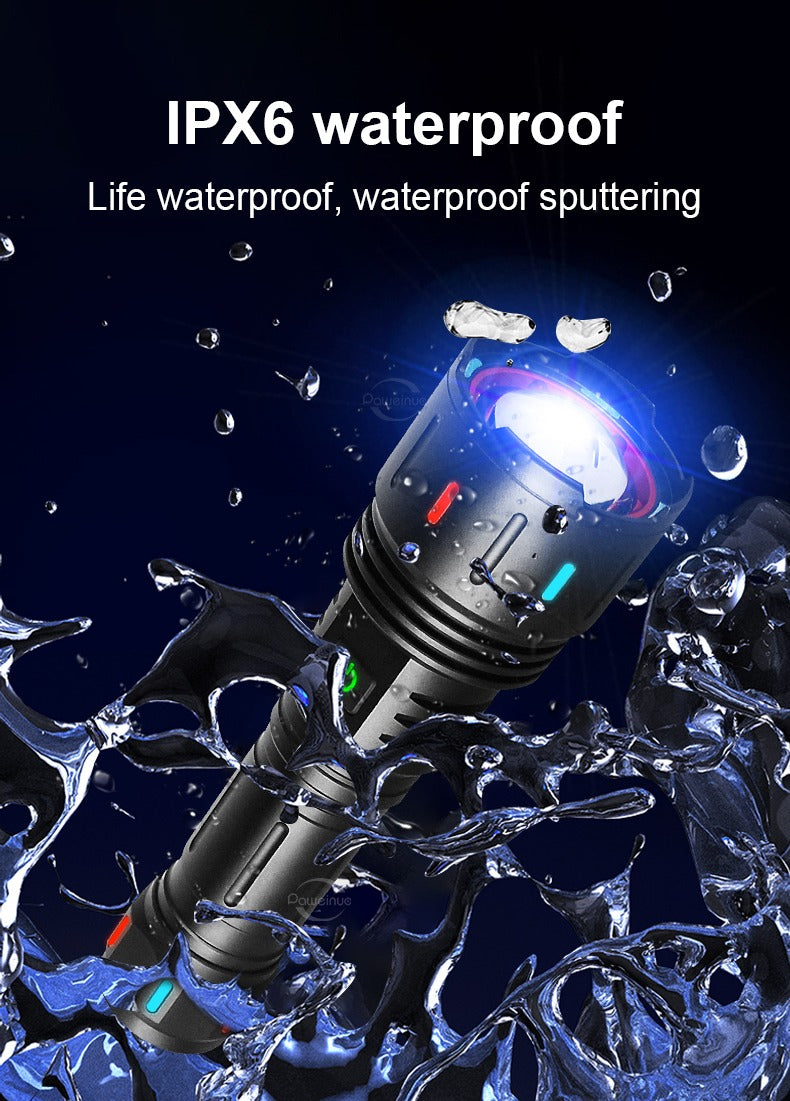 Linterna Táctica Led Brillante 25000lm Recargable Tipo-c Sos