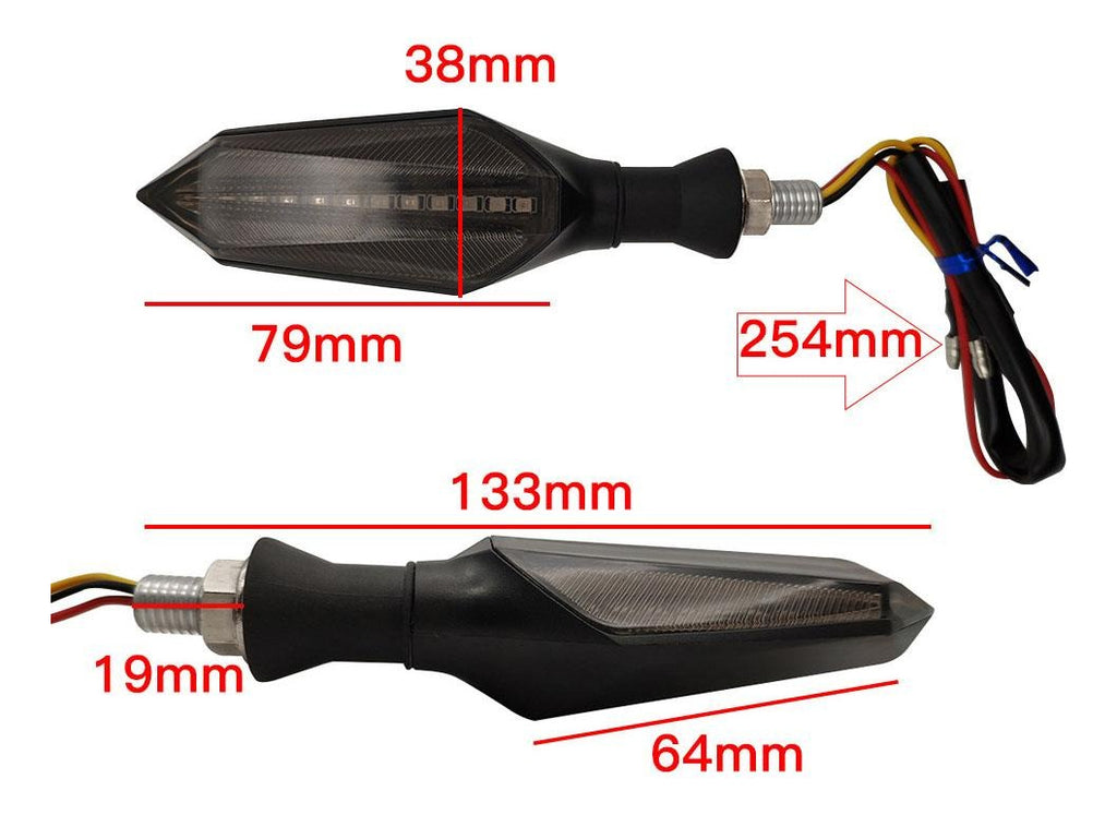 Luces Direccionales Intermitentes De Moto Led Secuencial Izquierdo/derecho Azul