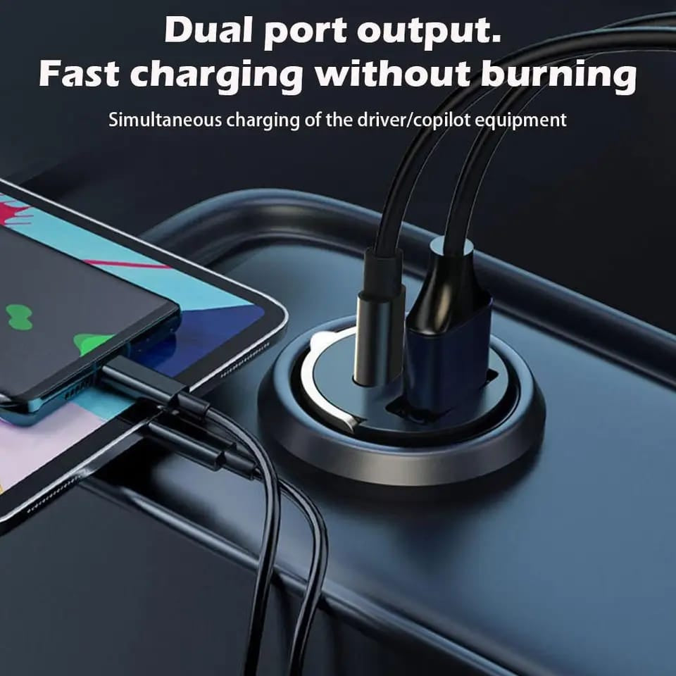 Cargador Usb Auto Carga Rápida Q3.0 60w Max + Usb C Negro