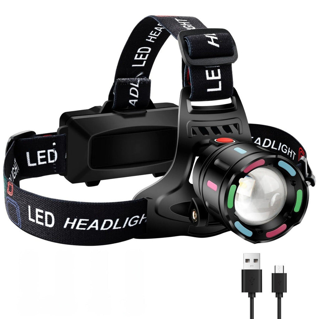 Linterna Cabeza Led 90000 Lm Recargable Tipo-c Tactica 800w