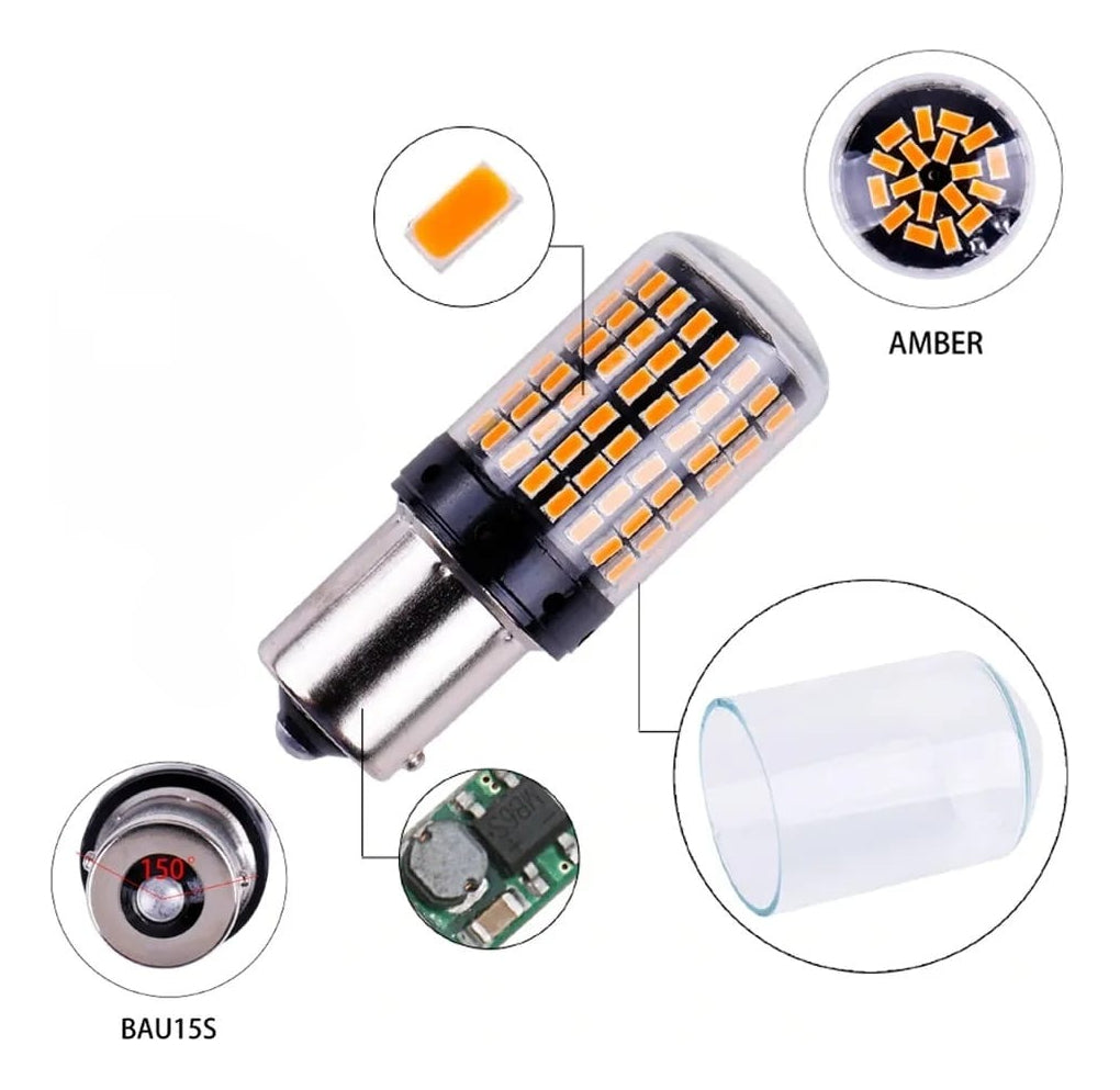 Ampolletas Led Bau15s Intermitentes Canbus X2 Pata Dispareja