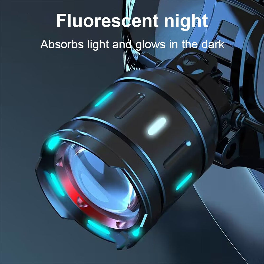 Linterna Cabeza Led 90000 Lm Recargable Tipo-c Tactica 800w