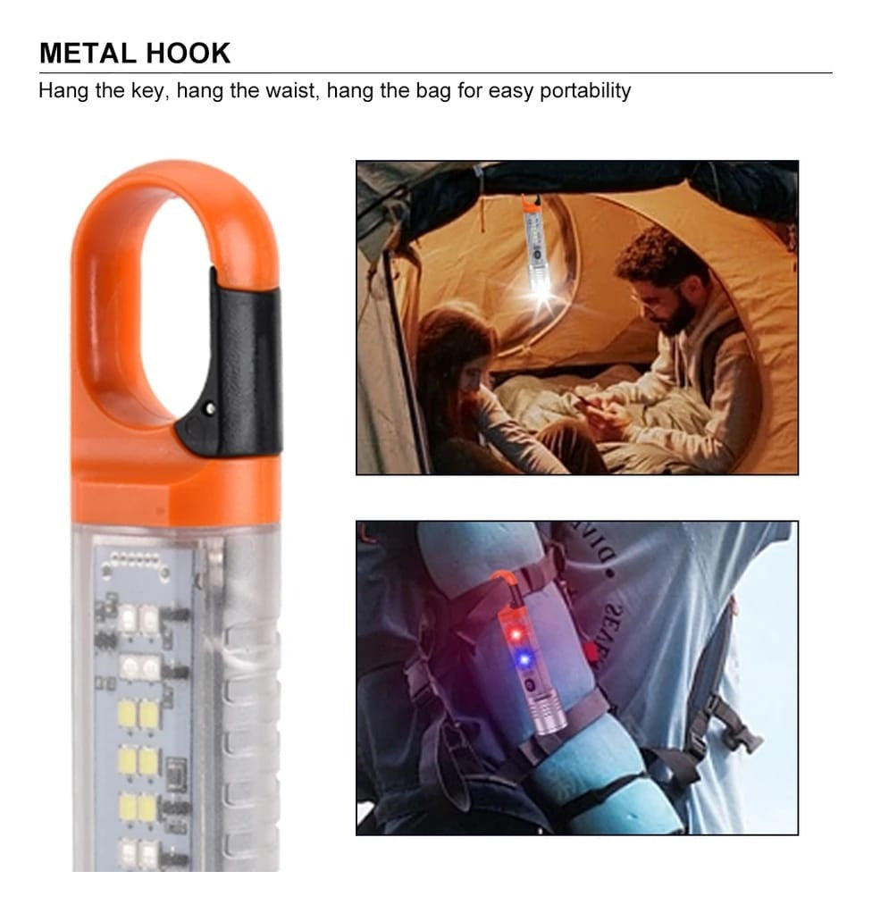 Linterna Foco Led Largo Alcance 600 Metros Usb + Baliza Led