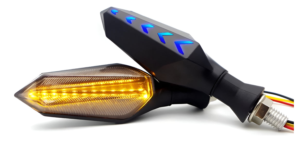 Luces Direccionales Intermitentes De Moto Led Secuencial Izquierdo/derecho Azul