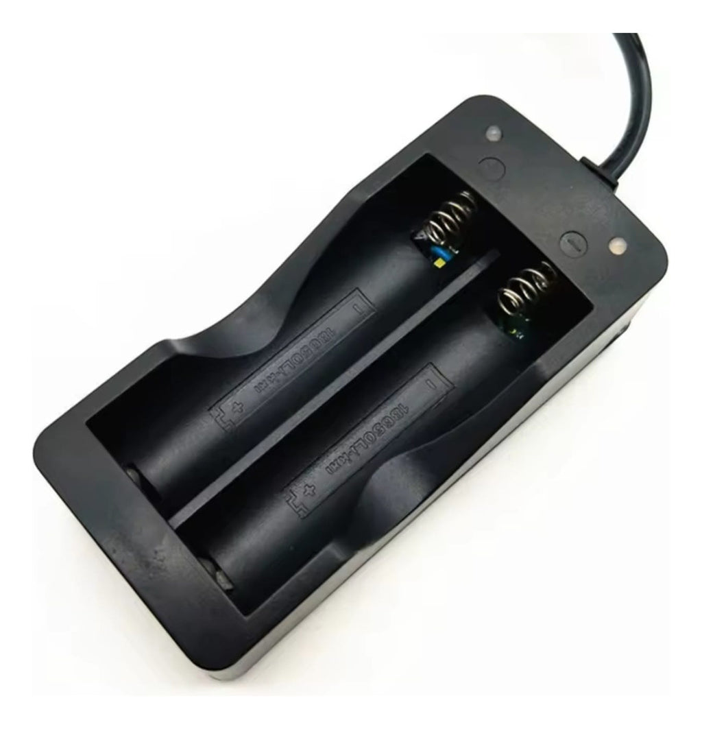 Cargador Doble Baterías Litio 18650 + Pack Doble Baterias