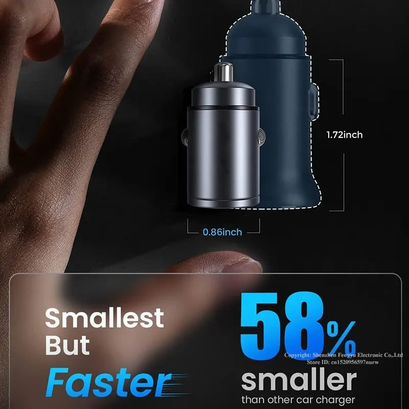 Cargador Usb Auto Carga Rápida Q3.0 60w Max + Usb C Negro