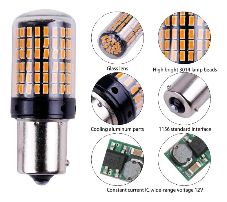 Ampolletas Led Bau15s Intermitentes Canbus X2 Pata Dispareja