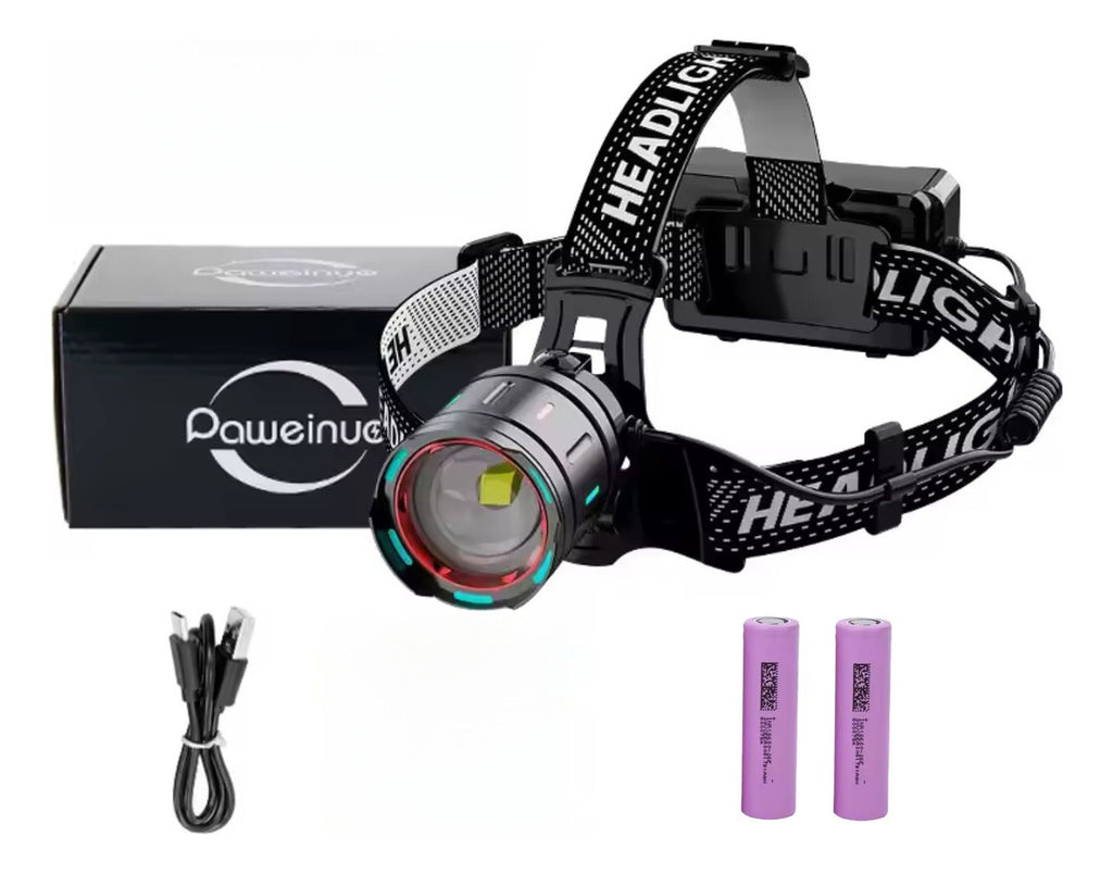 Linterna Cabeza Led 90000 Lm Recargable Tipo-c Tactica 800w