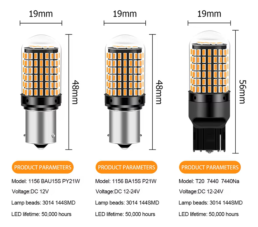 Ampolletas Led Bau15s Intermitentes Canbus X2 Pata Dispareja