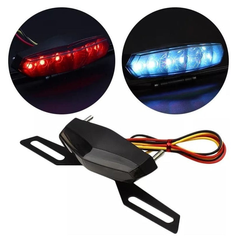 Tercer Stop LED Moto 12V Luz de Freno Roja y Azul | Luz Auxiliar Universal Impermeable
