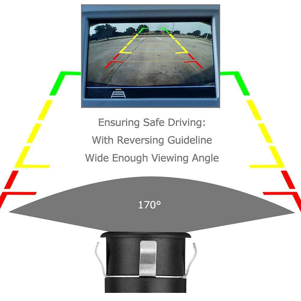 Cámara De Retroceso Angular Auto Embutida Visión Nocturna Hd