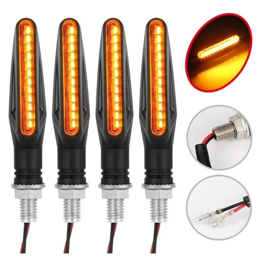 Intermitentes De Moto Led Ámbar Pack X4 Unidades