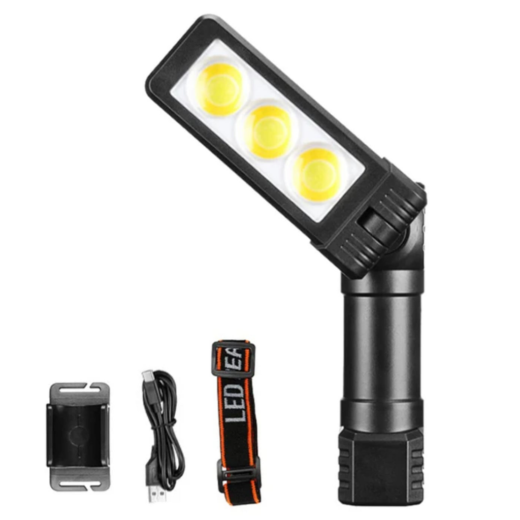 Linterna De Trabajo Pesado Led 20w Recargable Con Imán Pinza