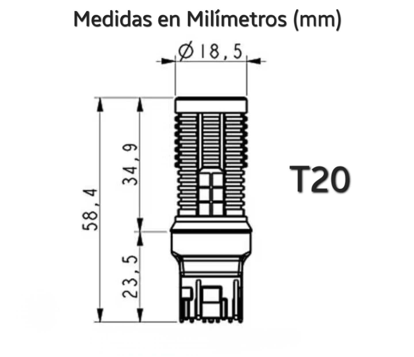Ampolletas Led T20 7443 W21/5w Doble Contacto Posición Freno
