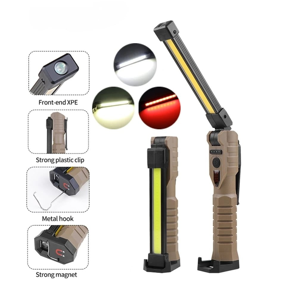 Linterna De Trabajo Led Plegable Recargable Con Imán 360°
